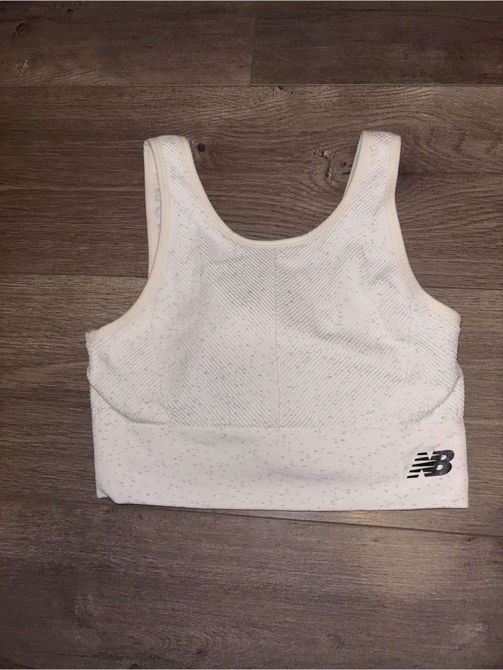 New Balance White Seamless Crop Sports Bra Tank